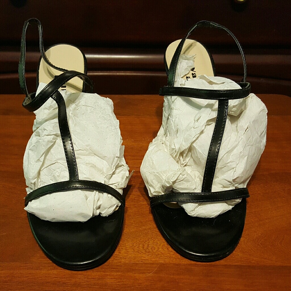 NEW Black Strapped Heels